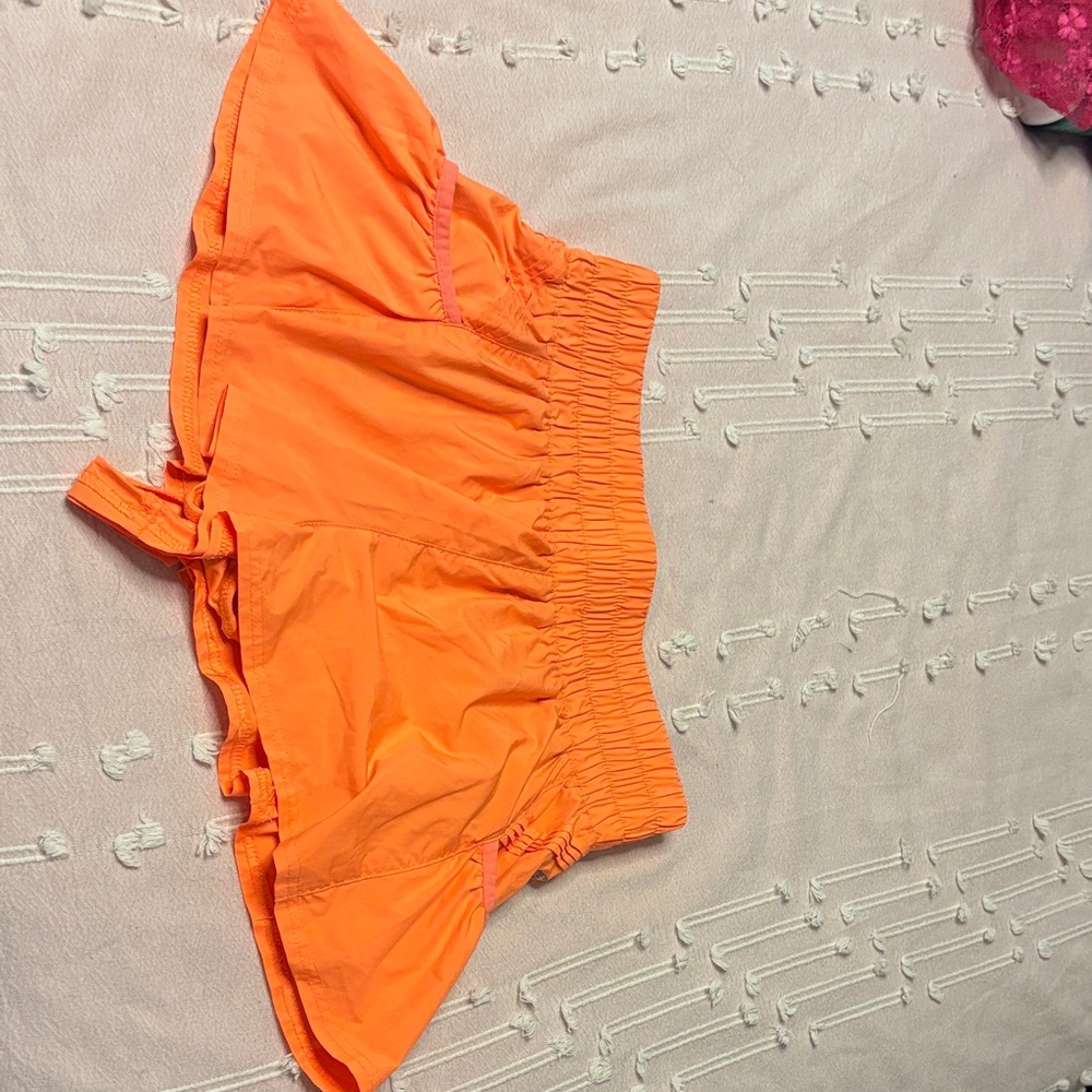 FP Movement by Free People Bright Orange Ruffle Skort Shorts